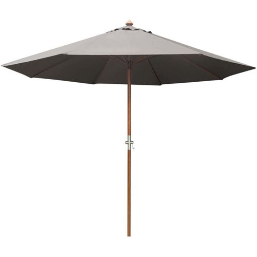 Proloisirs - Parasol en bois 350 cm avec manivelle June gris