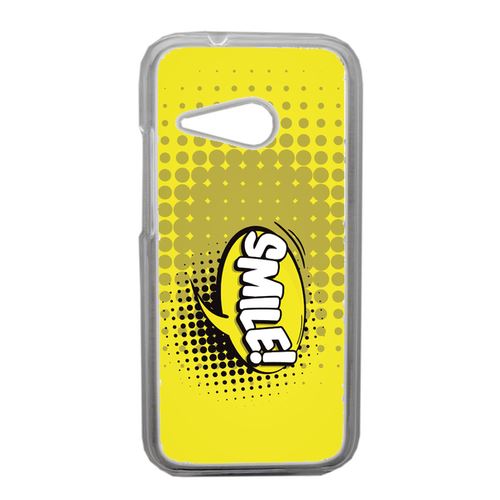Coque Smile Fond Jaune Compatible Htc One Mini 2 Transparent