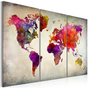 Tableau Monde mosaique de couleurs-Taille L 120 x H 80 cm - 1
