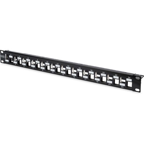 DIGITUS DN-91412 - Patchpaneel - RJ-45 X 24 - zwart, RAL 9005 - 1U - 19