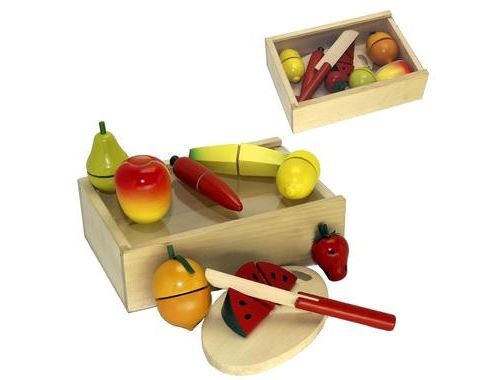 Coffret Fruits À Découper Jouet En Bois Dînette Enfants 3 Ans +
