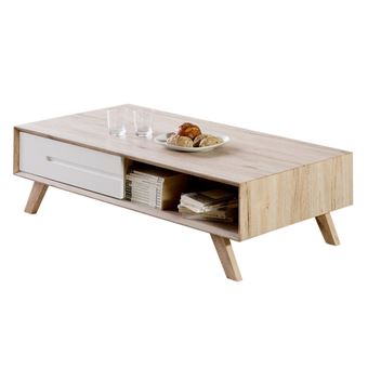 Table Basse En Bois Decor San Remo Avec Tiroir Et Pieds En Pin