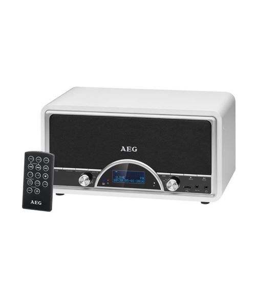 Aeg ndr 4378wh dab radio vintage dab + télécommande inclus + usb + aux-in - blanc