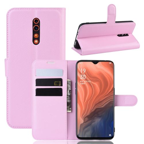 Etui en PU avec support rose pour votre Oppo Reno Z