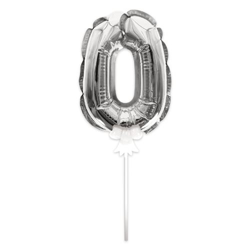 ballon argent gâteau - chiffre 0