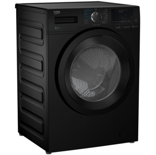 Beko HWD7527BB - Machine à laver séchante - largeur : 60 cm - profondeur : 59 cm - hauteur : 84 cm - chargement frontal - 55 litres - 7 kg - 1200 tours/min - noir laqué