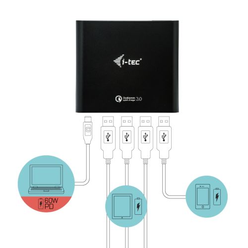 i-tec i-tec charger usb-c/usb-a pd80w i-tec charger usb-c/usb-a pd 80w noir