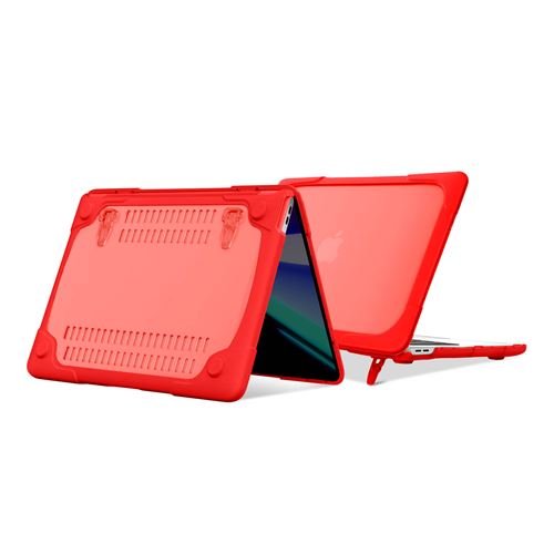 Coque pour Apple Macbook Pro 16 2019 Protection Intégrale Rigide Contour Souple Rouge