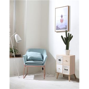 161 60 Sur Table De Chevet Sirio Contemporain Naturel Blanc