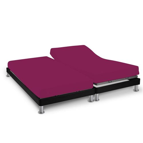 Drap housse cassis TPR pour sommier articulé 2x70x190
