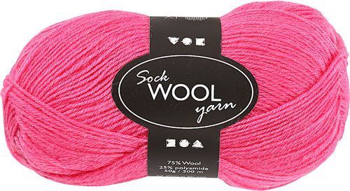 Creotime fil de chaussette L : 200m rose 50gr