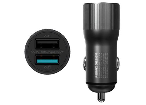 Chargeur Allume-Cigare Dual USB avec QC3.0 Remax Retour - Noir