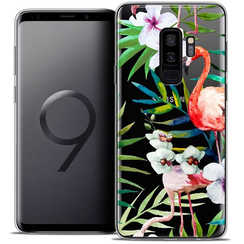 Coque Crystal Gel Samsung Galaxy S9+ (6.2 ) Extra Fine Watercolor - Tropical Flamingo