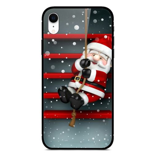 Coque en TPU hybride de verre père Noël pour votre Apple iPhone XR 6.1 pouces