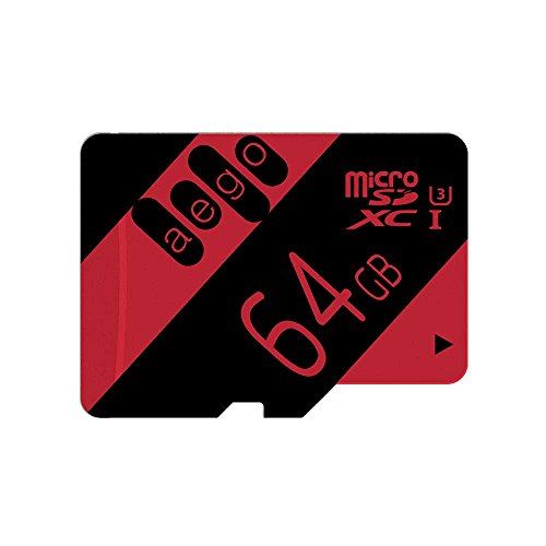 AEGO Carte mémoire Micro 64Go SDXC UHS-III Capacité réelle pour tablettes graphiques 4K Vedio / Kindle Fire avec adaptateur gratuit