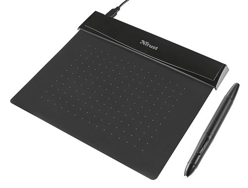 Trust Tablette Graphique Flexible - Surface de Travail de 140 × 100 mm - Noir