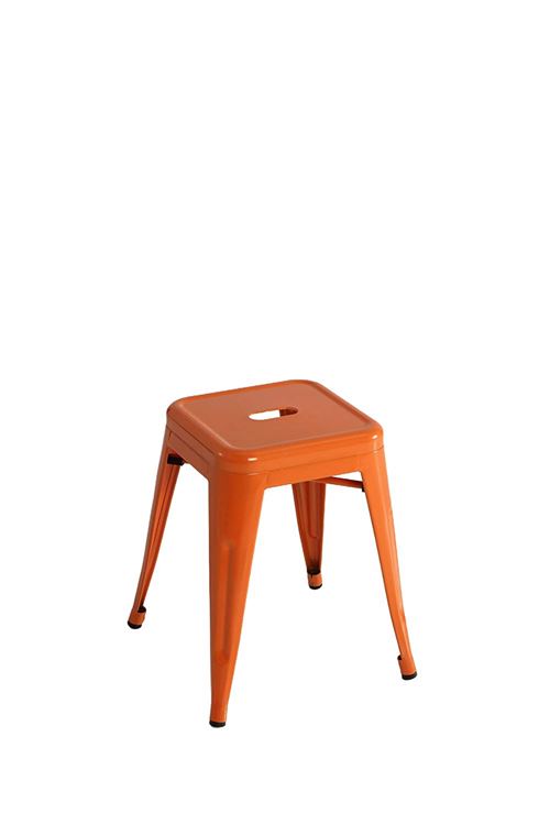 couleur de base métal Tabouret orange,