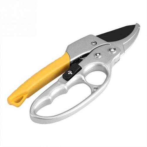 sécateur de jardin à crémaillère Insma Lame franche 55mm Cisaille 205mm jaune