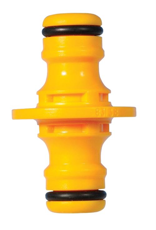 Accoupleur double m&acirc;le en plastique pour tuyau d'arrosage - blister