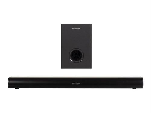 Schneider SC750SND - Système de barre audio - Canal 2.1 - sans fil - Bluetooth - Noir laqué