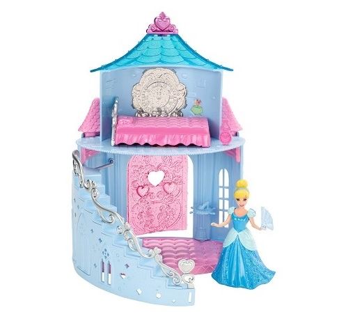 Mattel disney princess - mini poupée cendrillon magiclip et château