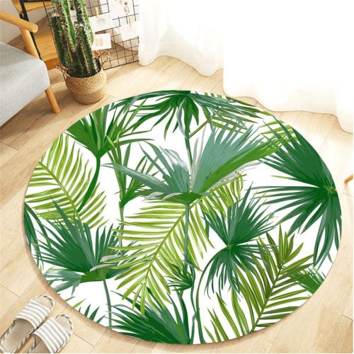 31 Sur Plante Tropicale Feuilles Motif Ronde Flanelle Salle De