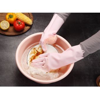2€ sur 1 paire gants cuisine gants de nettoyage en silicone magie gant de  lavage de silicone (rose) - Gant de cuisson - Achat & prix