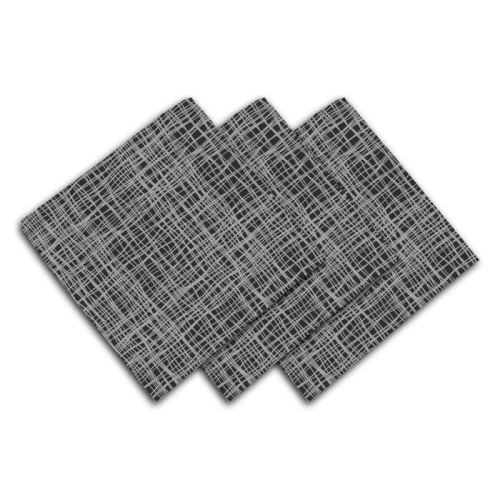 Soleil docre lot de 3 serviettes de table - galaxy - 45x45 cm - noir 838017