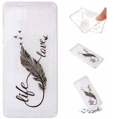 Coque en TPU configuration stylo plume noir pour votre Huawei P30 Pro