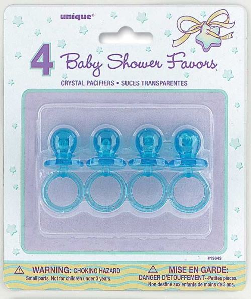 Unique sucettes transparentes 4 pcs bleu