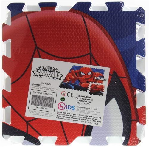 Kids Licensing- Tapis en Mousse Spiderman au Format Puzzle, MV92392