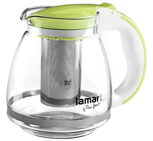 Lamart lt7028 glass teapot, verre, green, 13 x 13 x 15,5 cm