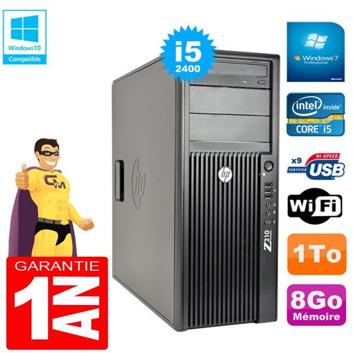 Pc tour hp workstation z210 i5-2400 ram 8go disque 1to graveur dvd wifi w7