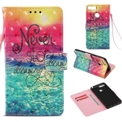 Etui en PU n'arrêtez jamais de rêver pour votre Huawei Enjoy 8E/Honor 7A Pro/Honor 7A