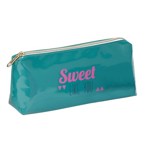Trousse scolaire résistante brillante - Impression sur le devant Viquel Vert