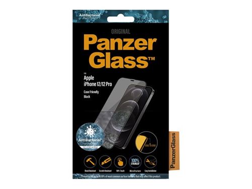 Protecteur en verre trempé antibactérien Panzer Glass noir pour