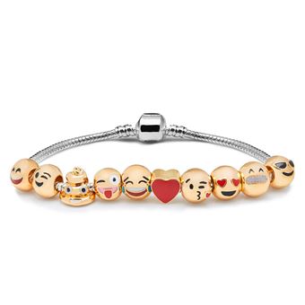 SHOP STORY Bracelet 10 Emojis plaque or Bijou Achat prix fnac