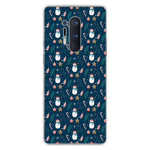Coque en silicone imprimée compatible OnePlus 8 Pro NO Bonhomme de neige