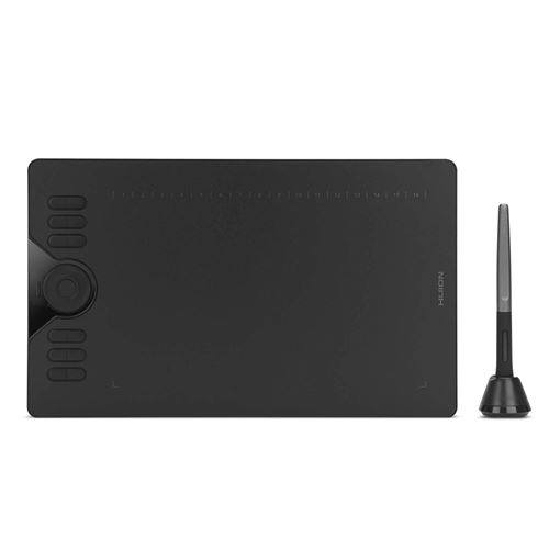 HUION HS610 Tablette Graphiquepour PC et Téléphones Android, Anneau Tactile et 12+16 Bouttons Express, Stylet sans Batterie 8192