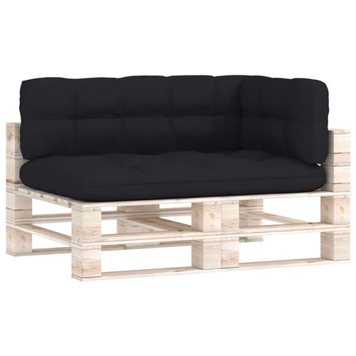 Coussins de Canapé Palette 3 Pcs - Noir