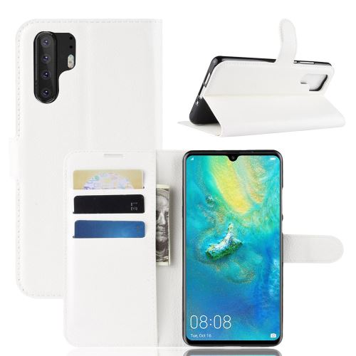 Etui en PU litchi blanc pour votre Huawei P30 Pro