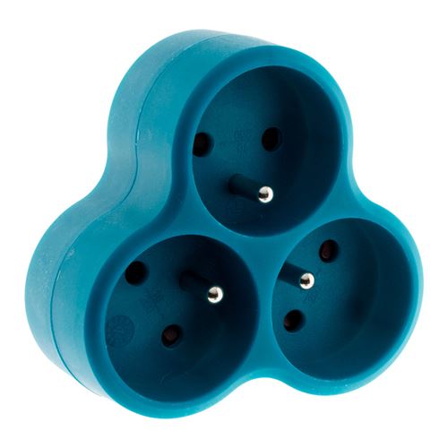 Zenitech Bleu - Multiprise Triplite Triangulaire 16A