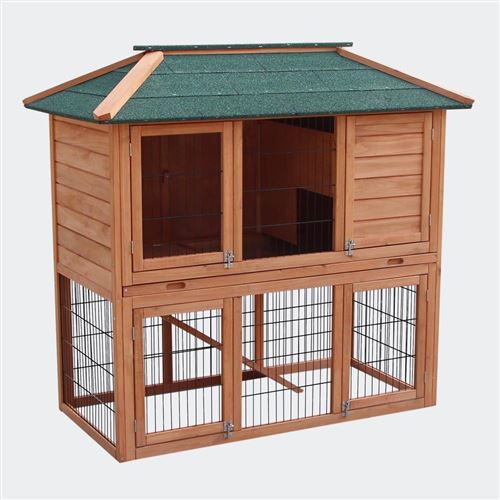 Meilleurs prix pour Cabane clapier à lapins rongeurs poulailler lapinière ou autres petits animaux en bois 1240 x 670 x 1210 mm
