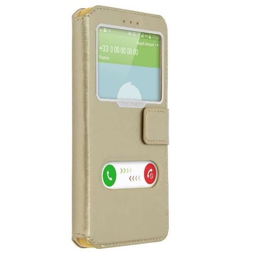 Etui Décrochage Appel SAMSUNG GALAXY A3 2016 -Or