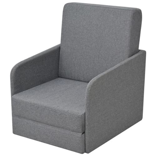 vidaXL Fauteuil convertible 59,5 x 72 x 72,5 cm Tissu Gris clair
