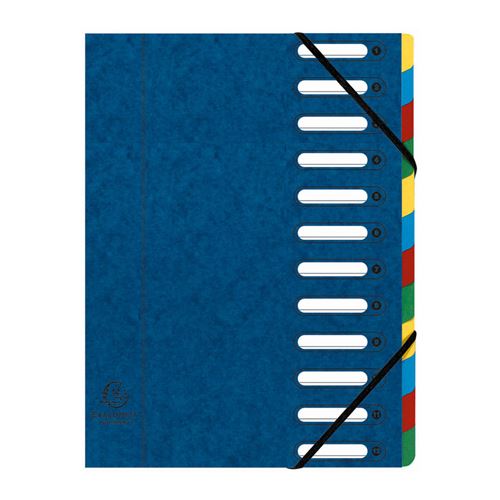 Exacompta Bleu Trieur Harmonika, A4, 12 Compartiments,