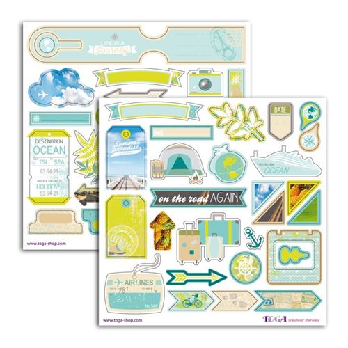 50 stickers Escapade - Aventurier 15 x 15 cm