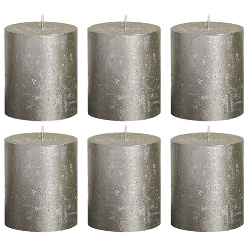Bolsius Bougies pilier rustiques 6 pcs 80x60 mm Champagne