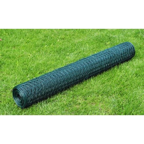 Version mise à jour Grillage Cloture/Bordure de Jardin Décorative/Protection pour Plantes Anti-Rouille Plastifié à Mailles Hexagonales 50cm x 25 m, 0,8 mm - Divers Tailles au Choix