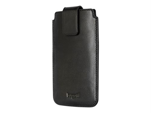Bugatti Universal - Beschermhoes voor mobiele telefoon - plantaardig gelooid leer met volledige nerf - zwart
